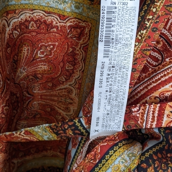 ZARA eastern print button up kimono tunic jacket size Small A8 - Picture 3 of 10